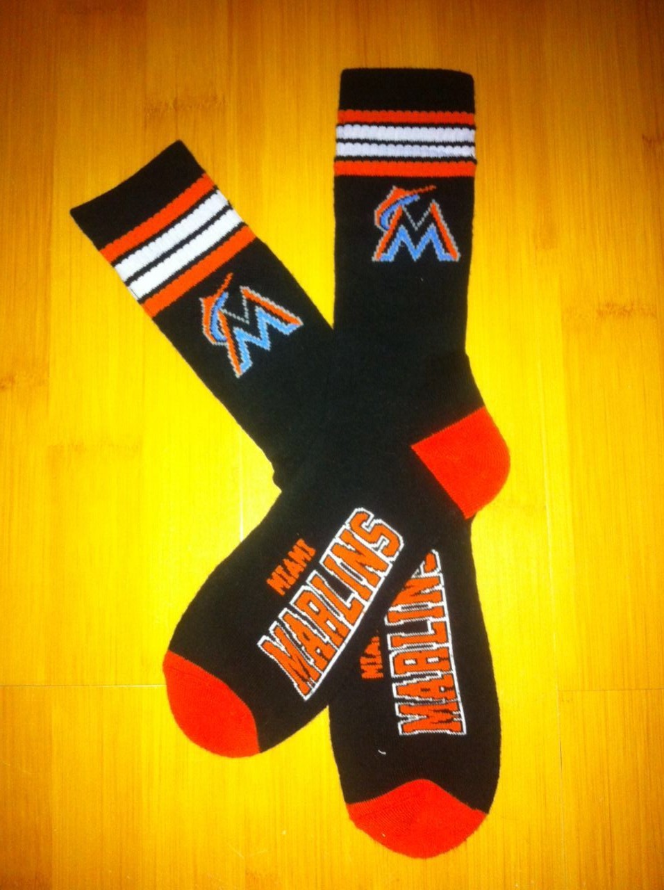 Miami Marlins Team Logo Black MLB Socks