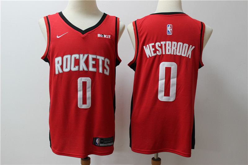 Rockets 0 Russell Westbrook Red Nike Swingman Jersey