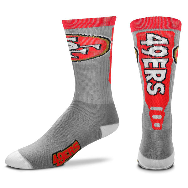 San Francisco 49ers Team Logo Gray NFL Socks