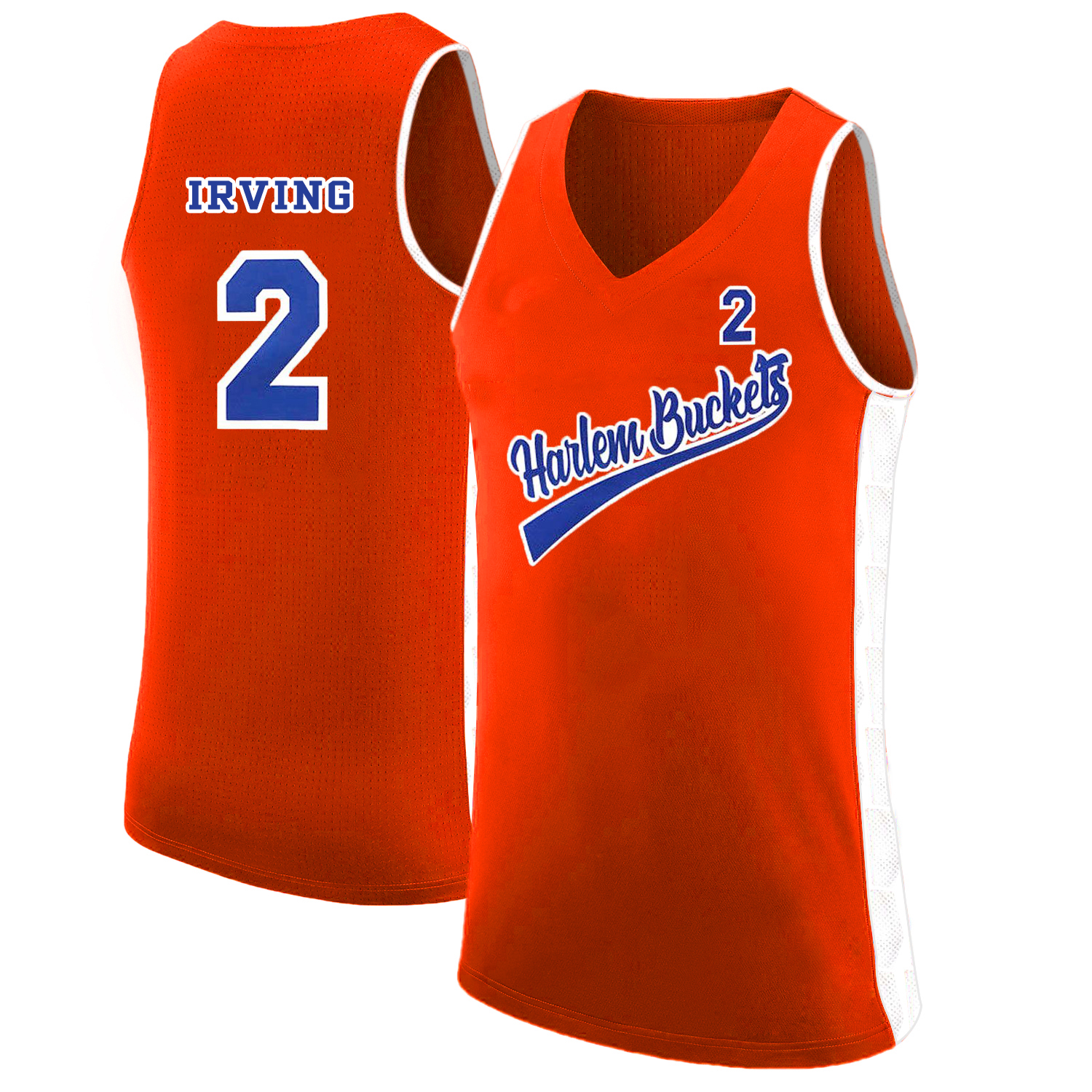 Harlem Buckets 2 Kyie Irving Orange Uncle Drew Basketball Jersey