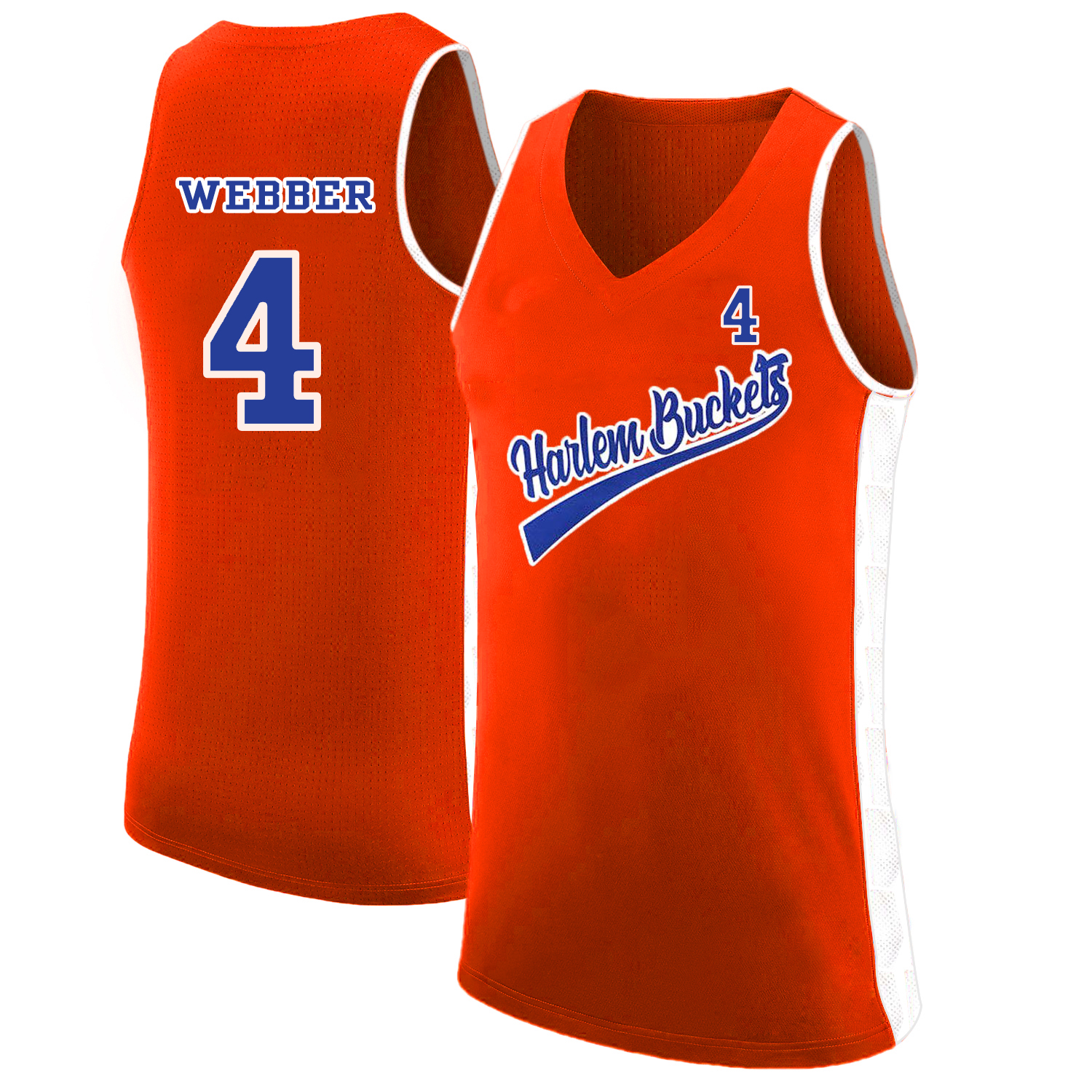 Harlem Buckets 4 Chris Webber Orange Uncle Drew Basketball Jersey