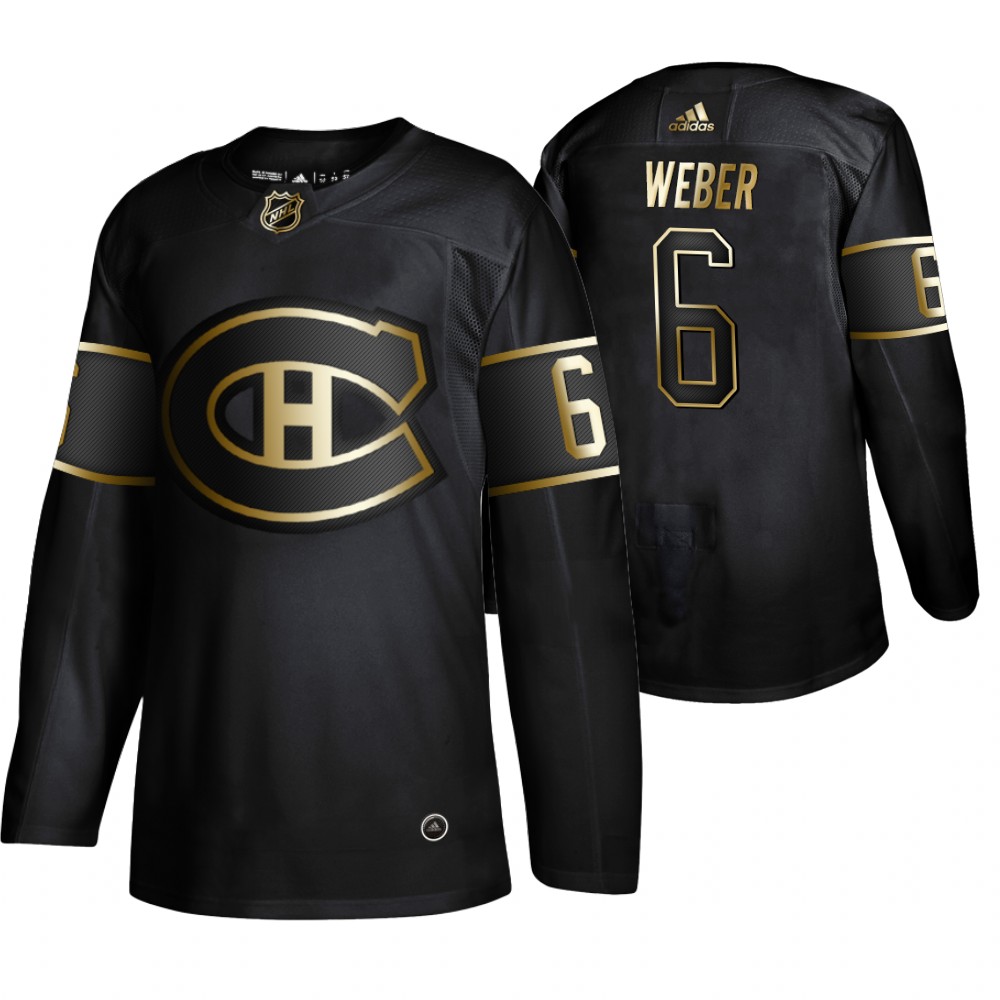 Canadiens 6 Shea Weber Black Gold Adidas Jersey