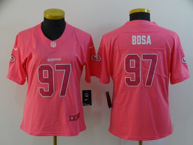 Nike 49ers 97 Nick Bosa Pink Women Vapor Untouchable Limited Jersey