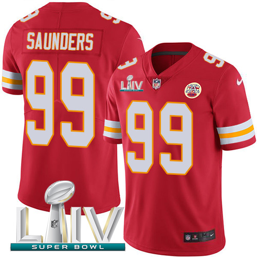 Nike Chiefs 99 Khalen Saunders Red 2020 Super Bowl LIV Vapor Untouchable Limited Jersey