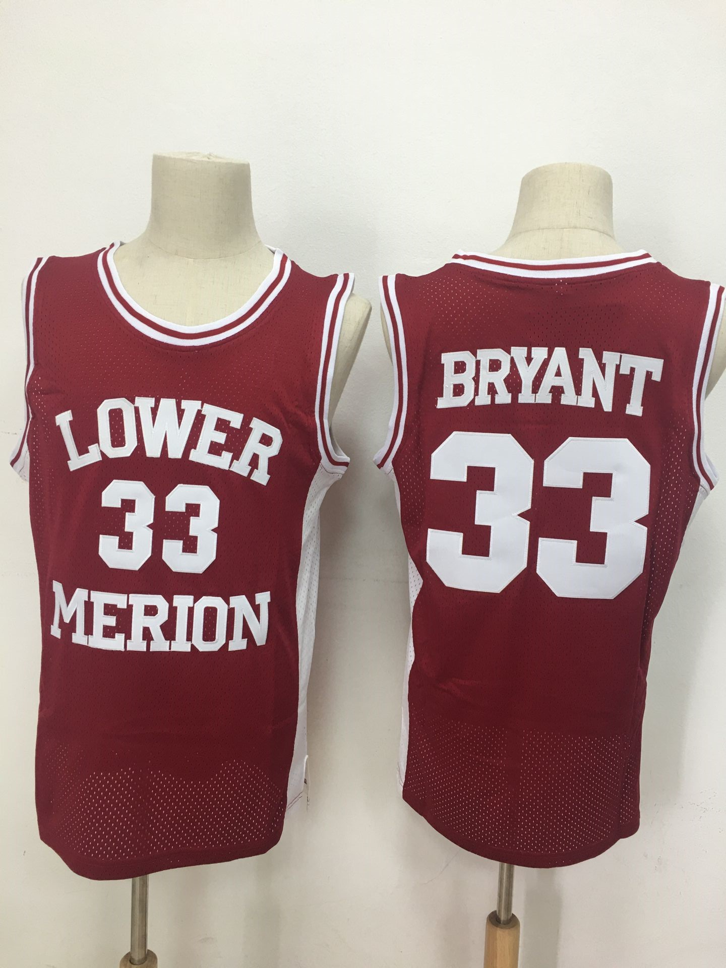 Lower Merion Aces 33 Kobe Bryant Red High School Mesh Basketball Jersey