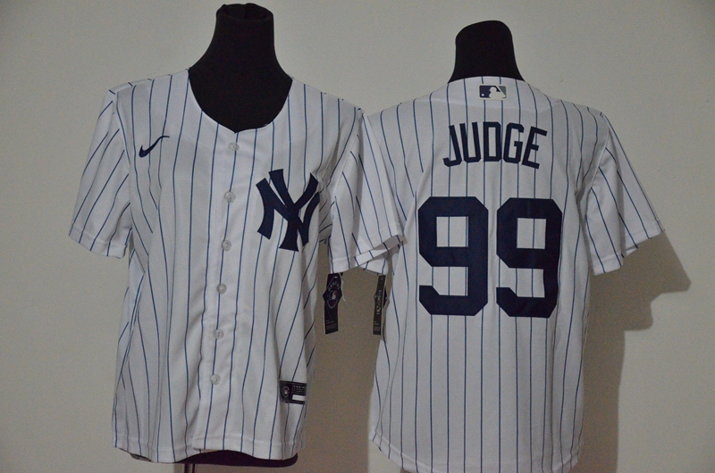 Yankees 99 Aaron Judge White Youth Nike Cool Base Jersey