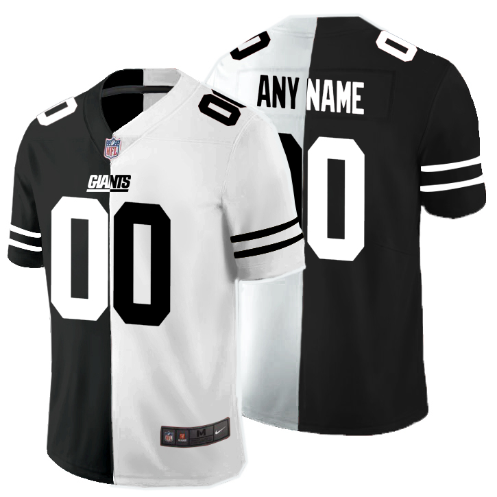 Nike Giants Customized Black And White Split Vapor Untouchable Limited Jersey