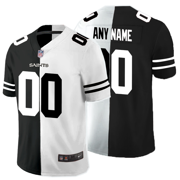 Nike Saints Customized Black And White Split Vapor Untouchable Limited Jersey