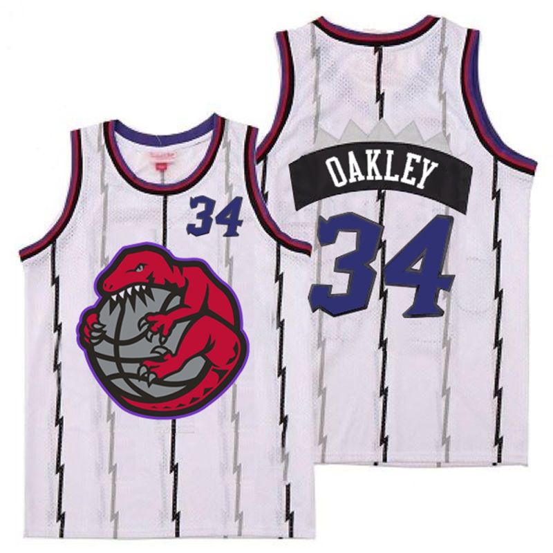 Raptors 34 Charles Oakley White Retro Jerseys