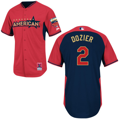 American League 2 Dozier Red 2014 All Star Jerseys