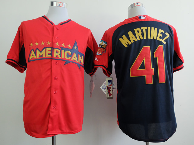 American League Tigers 41 Martinez Red 2014 All Star Jerseys