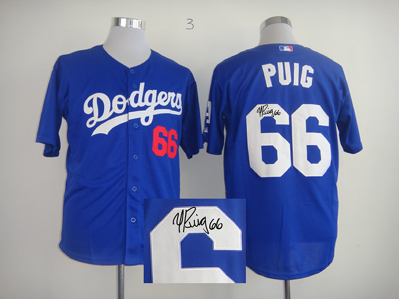 Dodgers 66 Puig Blue Signature Edition Jerseys