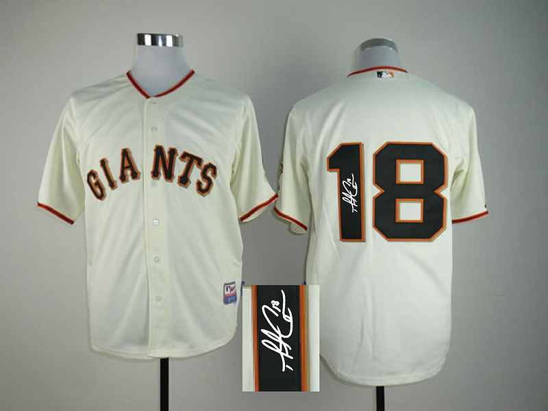 Giants 18 Cain Cream Signature Edition Jerseys