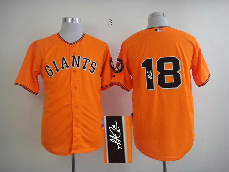 Giants 18 Cain Orange Signature Edition Jerseys