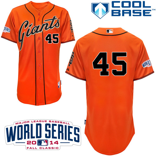 Giants 45 Ishikawa Orange 2014 World Series Cool Base Jerseys