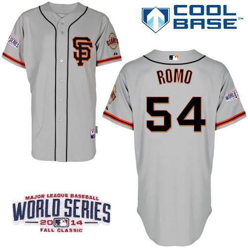 Giants 54 Romo Grey 2014 World Series Cool Base Road 2 Jerseys