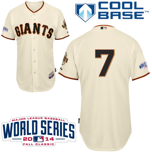 Giants 7 Blanco Cream 2014 World Series Cool Base Jerseys