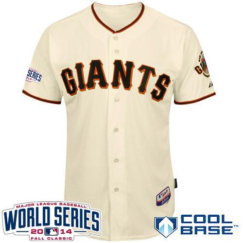 Giants Blank Cream 2014 World Series Cool Base Jerseys