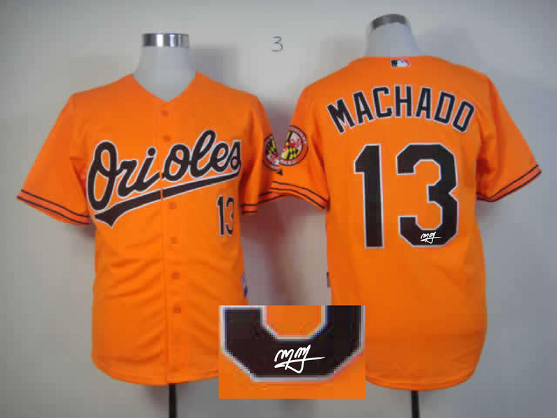 Orioles 13 Machado Orange Signature Edition Jerseys