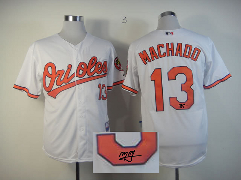 Orioles 13 Machado White Signature Edition Jerseys