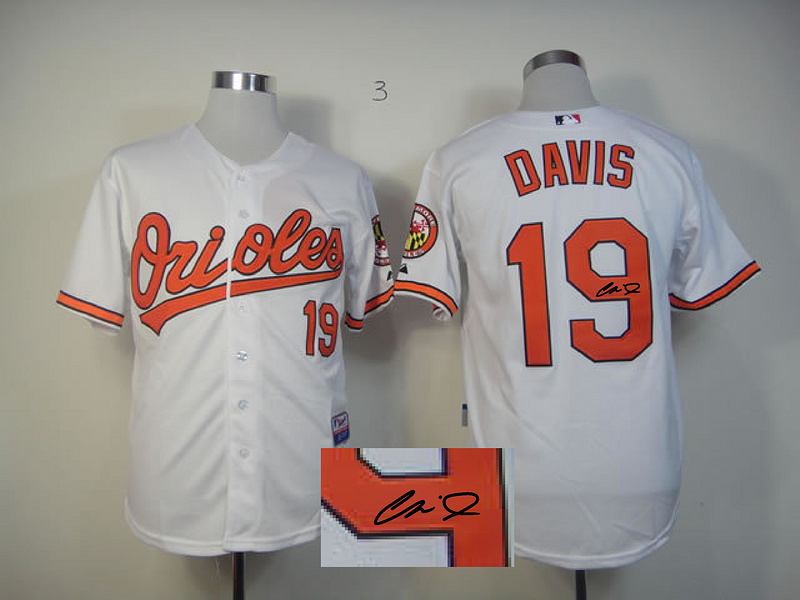 Orioles 19 Davis White Signature Edition Jerseys