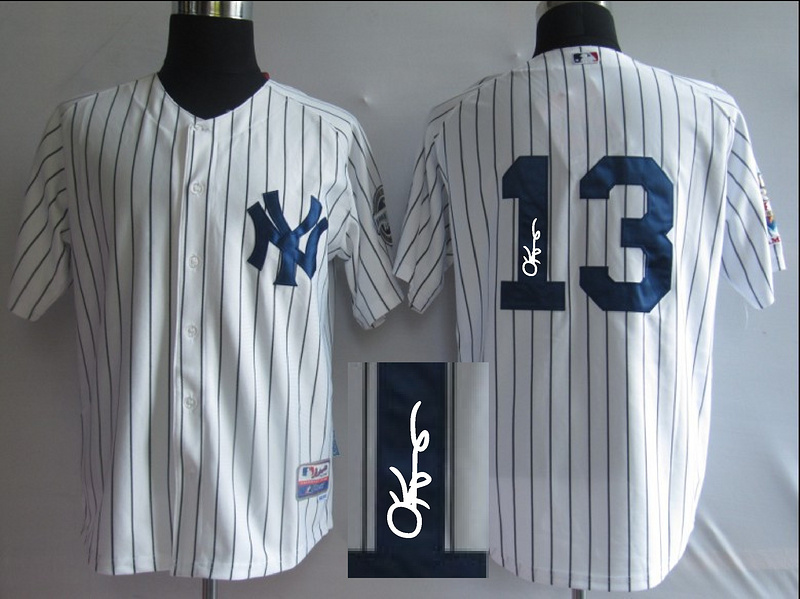 Yankees 13 Rodriguez White Signature Edition Jerseys
