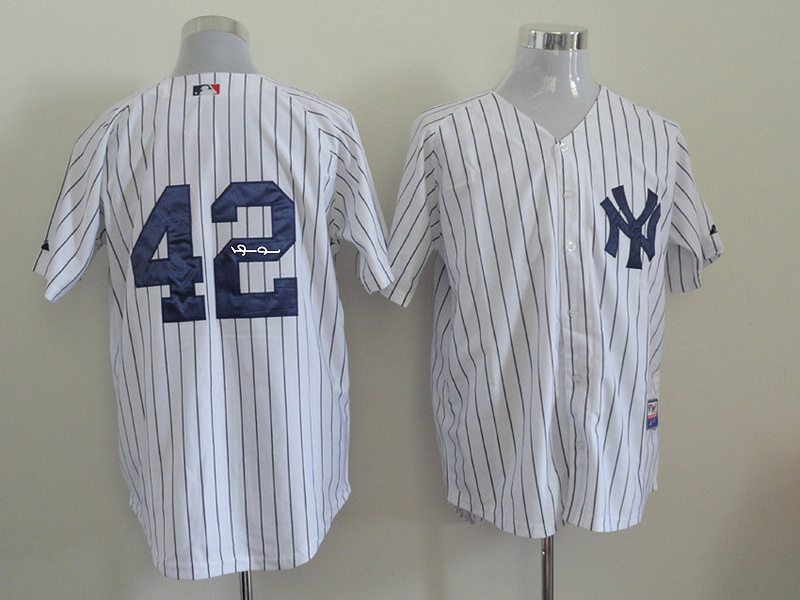 Yankees 42 Rivera White Signature Edition Jerseys