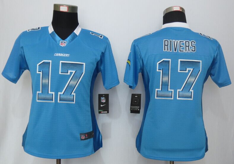 Nike Chargers 17 Philip Rivers Blue Pro Line Fashion Strobe Women Jersey