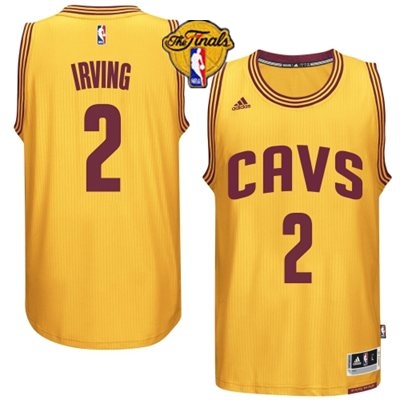 Cavaliers 2 Irving Yellow 2015 NBA Finals New Rev 30 Jersey