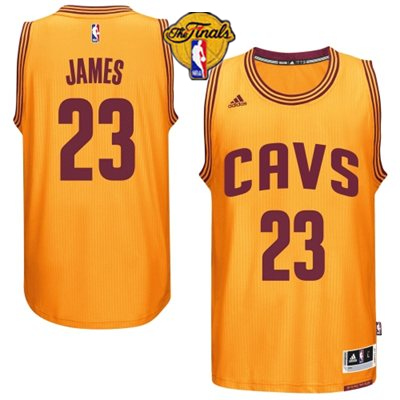 Cavaliers 23 James Yellow 2015 NBA Finals New Rev 30 Jersey