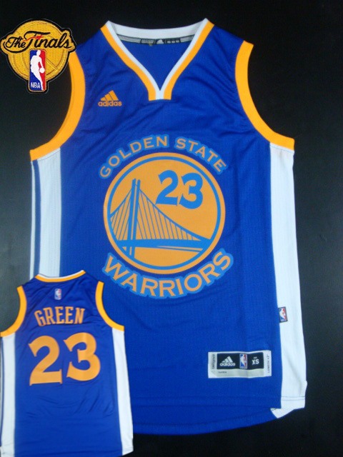 Warriors 23 Green Blue 2015 NBA Finals New Rev 30 Jersey