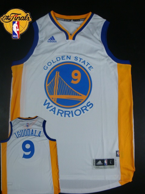 Warriors 9 Iguodala White 2015 NBA Finals New Rev 30 Jersey