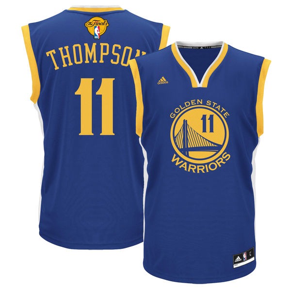 Warriors 11 Klay Thompson Blue 2016 NBA Finals Swingman Jersey