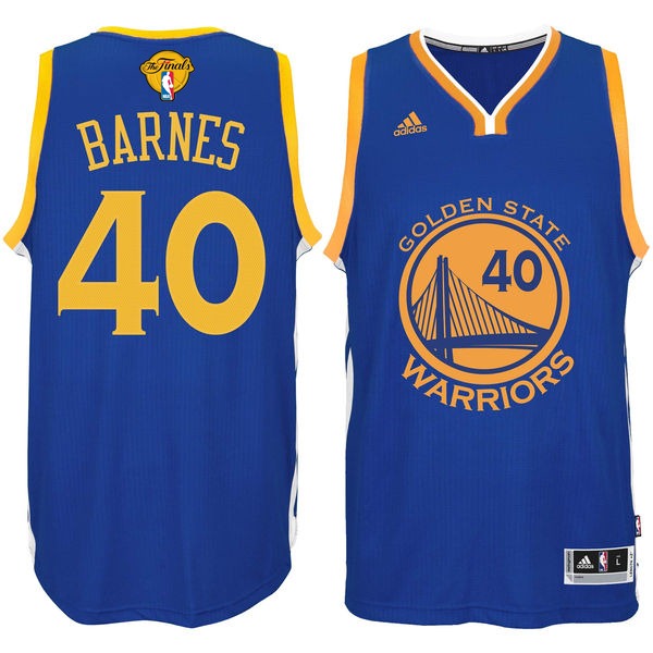 Warriors 40 Harrison Barnes Royal 2016 NBA Finals Swingman Jersey