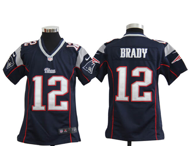 Nike Patriots 12 Tom Brady Navy Youth Game Jersey
