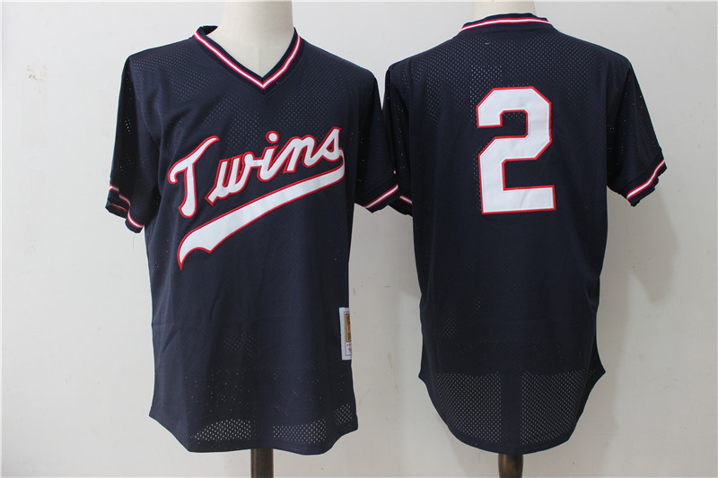 Twins 2 Brian Dozier Navy Blue Cooperstown Collection Mesh Jersey