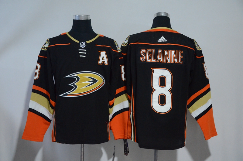 Ducks 8 Teemu Selanne Black Adidas jersey