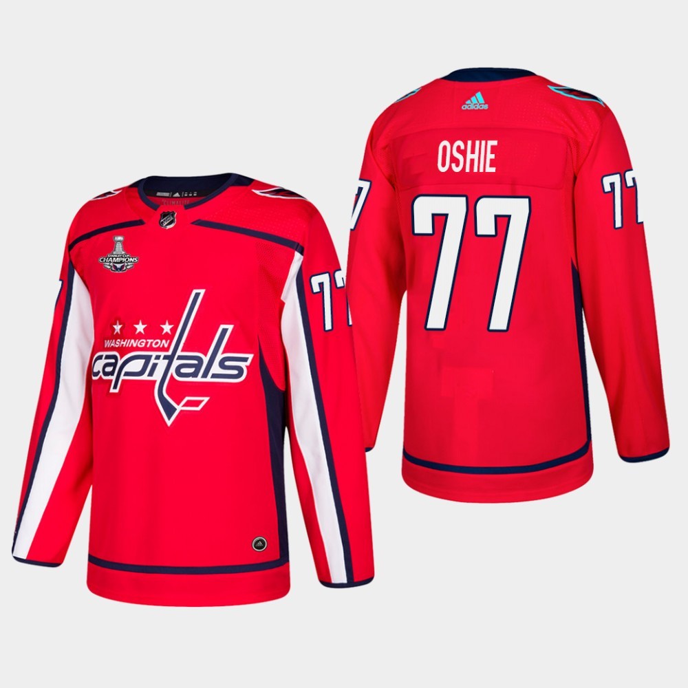 Capitals 77 T.J. Oshie Red 2018 Stanley Cup Champions Adidas Jersey