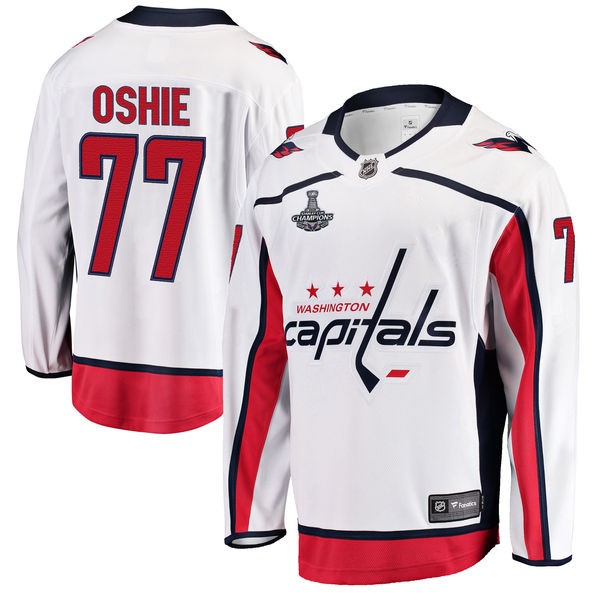 Capitals 77 T.J. Oshie White 2018 Stanley Cup Champions Adidas Jersey