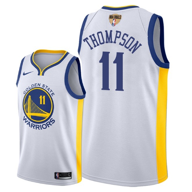 Warriors 11 Klay Thompson White 2018 NBA Finals Nike Swingman Jersey