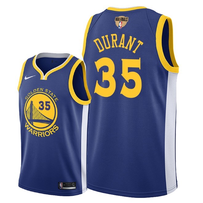 Warriors 35 Kevin Durant Blue 2018 NBA Finals Nike Swingman Jersey