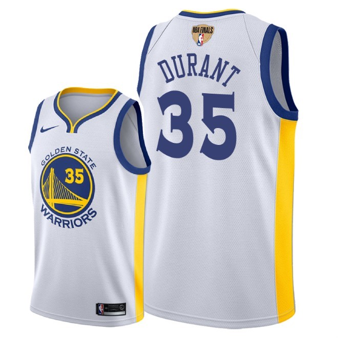 Warriors 35 Kevin Durant White 2018 NBA Finals Nike Swingman Jersey