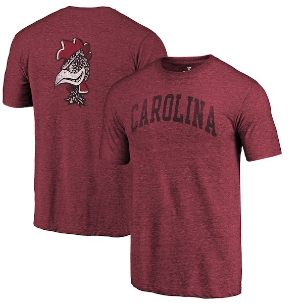 South Carolina Gamecocks Fanatics Branded Heathered Garnet Vault Two Hit Arch T-Shirt