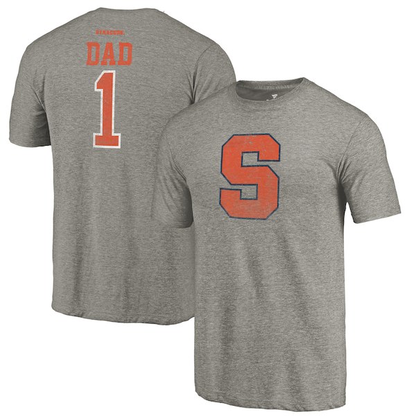 Syracuse Orange Fanatics Branded Gray Greatest Dad Tri-Blend T-Shirt