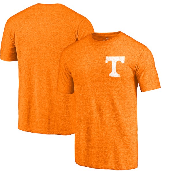 Tennessee Volunteers Fanatics Branded Tenn Orange Heather Left Chest Distressed Logo Tri-Blend T-Shirt