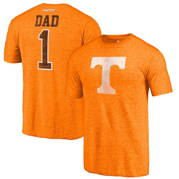 Tennessee Volunteers Fanatics Branded Tennessee Orange Greatest Dad Tri-Blend T-Shirt