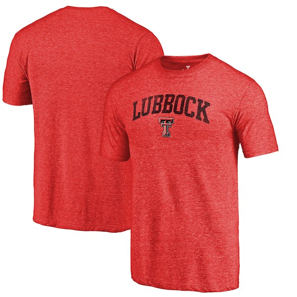 Texas Tech Red Raiders Fanatics Branded Red Arched City Tri-Blend T-Shirt