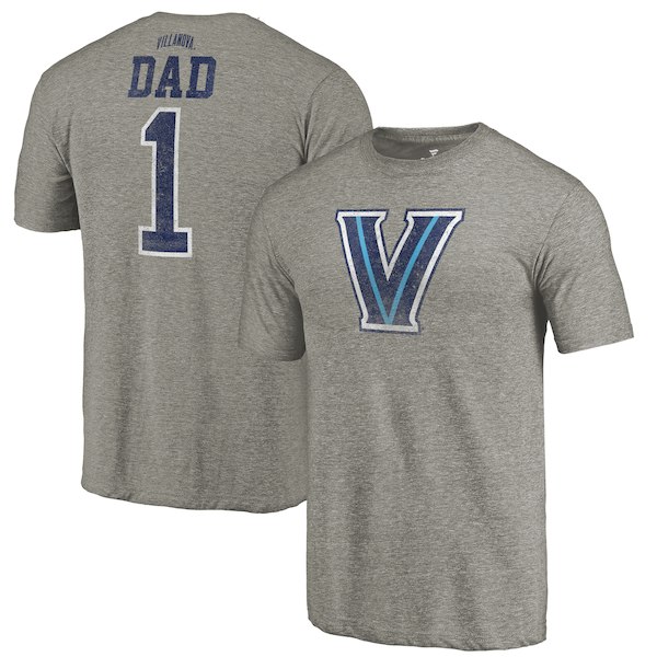 Villanova Wildcats Fanatics Branded Gray Greatest Dad Tri-Blend T-Shirt