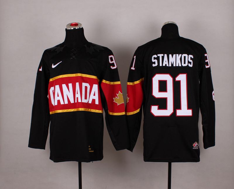 Canada 91 Stamkos Black 2014 Olympics Jerseys