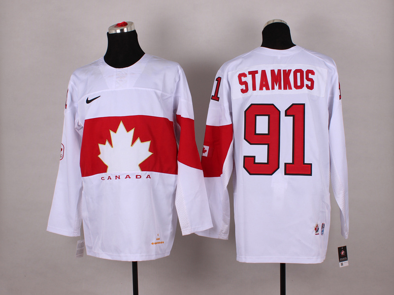 Canada 91 Stamkos White 2014 Olympics Jerseys